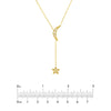 Moon and Star Drop Diamond Lariat Necklace