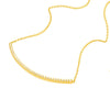 Sterling Silver Curved CZ Bar Adjustable Necklace