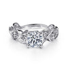 14K White Gold Split Shank Round Diamond Engagement Ring