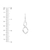 Plated Sterling Silver Corkscrew Tube Drop Earrings