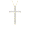 14K 1.00Ct Certified Lab Grown Diamond Cross Pendant ( Igi Certified )