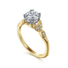 14K White-Yellow Gold Round Diamond Engagement Ring