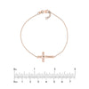 Sideways Cross on Chain Adj. Bracelet