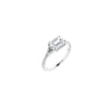 14K White 8x6 mm Emerald 1/3 CTW Diamond Semi-Set French-Set Engagement Ring
