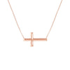 E2W Small Sideways Cross Adjustable Necklace