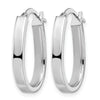 14K White Gold Polished U-Shape Hoop Earrings