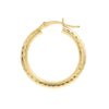 3x25mm Full D/C Round Hoop Earrings