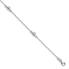 Sterling Silver Rhodium-plated Mirror Bead 9 inch Plus 1 inch Extender - Total 10 inch Anklet