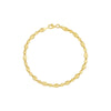 Diamond-Cut Hollow Bead Link Bracelet