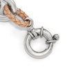 Sterling Silver Rose-tone Polished &amp; Woven Link Bracelet