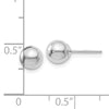 14K White Gold Polished 6mm Ball Post Earrings
