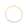 Two Tone 1.0tcw Diamond Paper Clip Bracelet