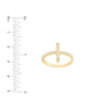 Sideways CZ Cross Ring