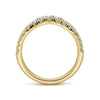Curved-14K Yellow Gold Diamond Anniversary Band