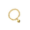 Heart Charm on Oval Rolo Chain Bracelet