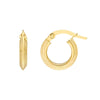 8mm Triangle Tube Hammered Round Hoop Earrings