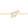 Mini CZ Heart and Arrow Adjustable Bracelet