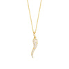 Sterling Silver CZ Italian Horn Adjustable Necklace