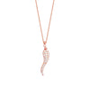 Sterling Silver CZ Italian Horn Adjustable Necklace
