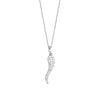 Sterling Silver CZ Italian Horn Adjustable Necklace