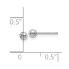 14K White Gold Polished 3mm Ball Post Earrings