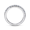 Platinum 11 Stone French Pavé Diamond Wedding Band