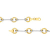 Two Tone Alternating Textured Link Necklace