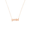 Gothic Gemini Nameplate Necklace