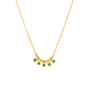 Mini Emerald Bezel and Bead Station Necklace