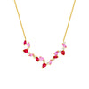 Pink Sapphire and Ruby Blossom Necklace