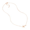 Diamond-Cut Sideways Cross Adj. Necklace