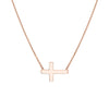 Sideways Mini Cross Adjustable Necklace