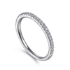 14K White Gold French Pavé Diamond Wedding Band