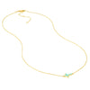 Lt.Turquoise Enamel Sideways Cross Necklace