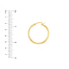 3x35mm Full Diamond-Cut Hoop Earrings