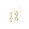 Dangle 1/2 CZ Infinity Earrings