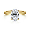 14K Yellow Gold Oval Diamond Engagement Ring