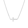 Sideways Mini CZ Cross Adjustable Necklace