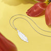 Sterling Silver Rhodium-plated Leaf w/1in ext. Necklace