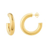 6x30mm Polished Open Hoop Earrings