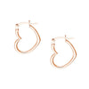 19mm Tilted Heart Hoop Earrings