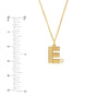 Block Lined Initial 'E' with Diamond Necklace