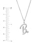 Script “B” Initial with Diamond Bezel Necklace