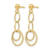 14K Polished and Textured Post Dangle Earrings