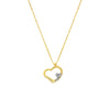 Two-Tone Angel on Open Heart Pendant Necklace