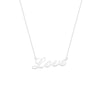 Plated Sterling Silver Script Love Necklace