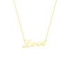 Plated Sterling Silver Script Love Necklace