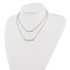 Sterling Silver RH-plt Fancy  Rose-tone Bar w/2in ext. Necklace