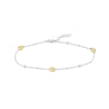 Sterling Silver and Plated Link and CZ Anklet