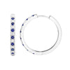 Sapphire &amp; Diamond Hoop Earrings (3/8tcw)